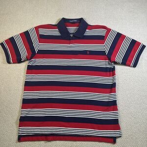 Polo Golf Ralph Lauren Polo Shirt Mens Size Large Red White Blue Stripe Red Pony